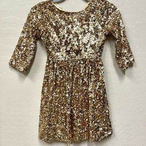 Girls gold, sequins dress